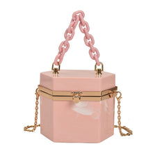 Load image into Gallery viewer, Portable Acrylic Box Shape Chain Messenger Bag

