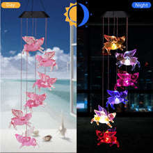 Load image into Gallery viewer, Outdoor Solar Wind Chime Lamp Hummingbird Butterfly Ball
