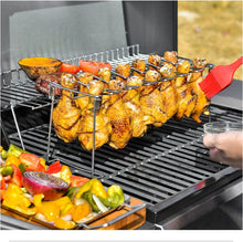 Load image into Gallery viewer, Portable Grilling Basket Mesh Clip 14 Slot Stainless Steel
