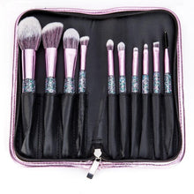 Load image into Gallery viewer, Makeup Brushes With Bag 10Pcs Foundation Blush Brushes
