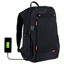 Load image into Gallery viewer, Solid Color Waterproof Backpack With USB Charging Port
