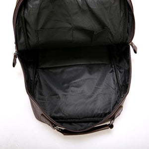 Male Pu Leather Casual Backpack