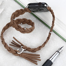 Load image into Gallery viewer, Leather Cord Braided Smart Watch Strap
