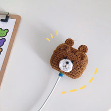 Load image into Gallery viewer, Plush Brown Bear Bluetooth Headset Case
