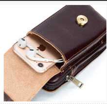 Load image into Gallery viewer, Oil Wax Leather Retro Style Small Waist Bag
