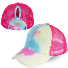 Load image into Gallery viewer, Tie-dye Ponytail Baseball Cap
