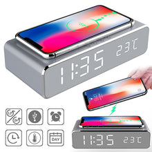 Load image into Gallery viewer, LED Electric Alarm Clock With Wireless Charger
