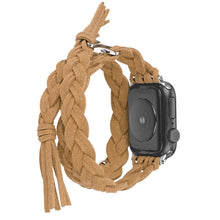 Load image into Gallery viewer, Leather Cord Braided Smart Watch Strap

