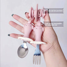 Load image into Gallery viewer, Infant Stainless Steel Training Spoon Fork Anti-drop
