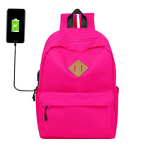 Load image into Gallery viewer, Universal Solid Color Backpack With USB Charging Port
