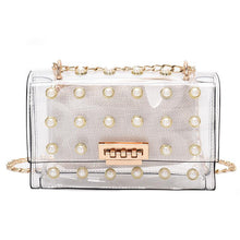 Load image into Gallery viewer, High Quality Women Pearl Rivet Transparent Bag
