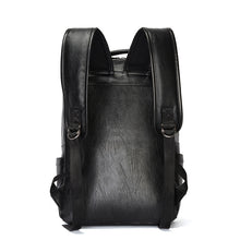 Load image into Gallery viewer, Black PU Leather Large-capacity Backpack
