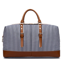 Load image into Gallery viewer, Large Striped Portable Canvas Travel Bag
