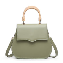 Load image into Gallery viewer, Vintage Saddle Bag With Wooden Handle And Magnetic Buckle
