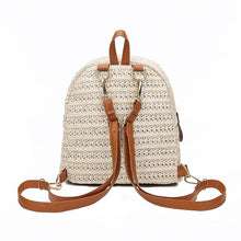 Load image into Gallery viewer, Women&#39;s Straw Backpack Woven Backpack
