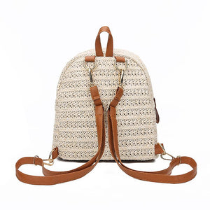 Women's Straw Backpack Woven Backpack