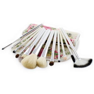 12 Rose Flower Makeup Brushes