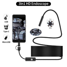 Load image into Gallery viewer, Endoscope 3 In 1 USB Micro USB Type-C Borescope Inspection
