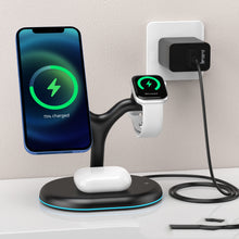 Load image into Gallery viewer, Three-in-one Magnetic Phone Headset Watch Wireless Charger
