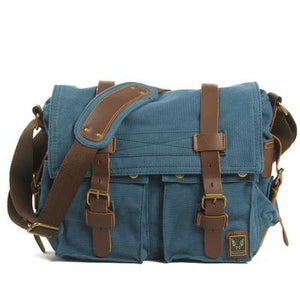 Men's Canvas Leather Diagonal Bag Shoulder Bag