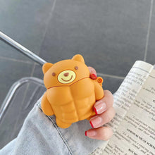 Load image into Gallery viewer, Muscle Bear Cartoon Silicone Earphone Case
