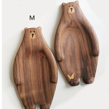 Load image into Gallery viewer, Cute Bear Wood Board Bread Plate Block Bear Shape Tray
