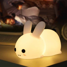 Load image into Gallery viewer, Rabbit LED Night Light Silicone Animal Cartoon Dimmable Lamp
