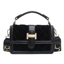 Load image into Gallery viewer, Velvet Wide Shoulder Strap Crossbody Small Square Bag
