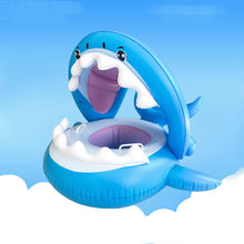Load image into Gallery viewer, Inflatable Swimming Ring For Kids With Awning Shark Seat
