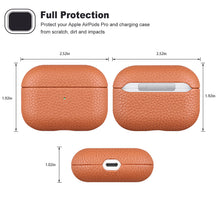 Load image into Gallery viewer, Lychee Leather Earphone Case Orange Fit
