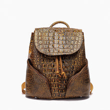 Load image into Gallery viewer, Ancient Style Solid Color Crocodile Pattern Backpack
