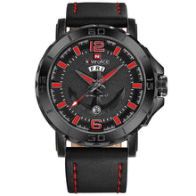 Load image into Gallery viewer, Men's Quartz Watch With Leather Strap and Week Feature
