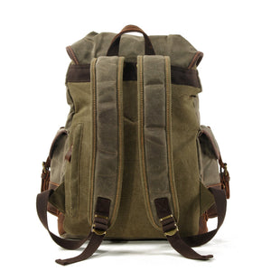 Canvas Stitching Leather Mountaineering Bag Backpack