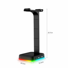 Load image into Gallery viewer, Desktop Gamer 2 In 1 RGB Headphone Stand Power Strip
