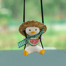 Load image into Gallery viewer, Car Pendant Cute Anime Little Duck Swing Rearview Mirror Ornaments
