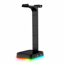 Load image into Gallery viewer, Desktop Gamer 2 In 1 RGB Headphone Stand Power Strip
