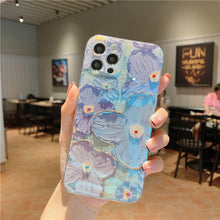Load image into Gallery viewer, Oil Painting Purple And Blue Daisy Flower Phone Case
