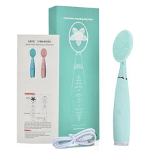 Load image into Gallery viewer, Silicone Ultrasonic Facial Cleansing Rechargeable Vibration Face Cleaning Brush Face Washing Pore Clean Massager Skin Care Tool
