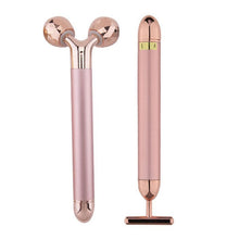 Load image into Gallery viewer, Energy Beauty Bar 24K Gold Facial Vibration Massager Anti Aging Skin Tighten V-Face Lifting Massage Roller Chin Reducer
