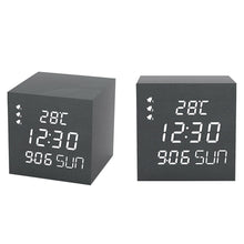 Load image into Gallery viewer, LED Electronic Wooden Alarm Clock
