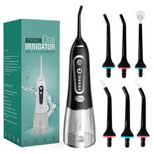 Load image into Gallery viewer, Portable Oral Irrigator Dental Water Flosser Device Thread Teeth Cleaning Whitening Pick Jet 360° Rotatable 6 Nozzles High Pulse
