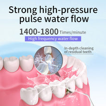 Load image into Gallery viewer, Portable Oral Irrigator Dental Water Flosser Device Thread Teeth Cleaning Whitening Pick Jet 360° Rotatable 6 Nozzles High Pulse
