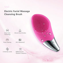 Load image into Gallery viewer, Mini Electric Facial Cleansing Brush Silicone Sonic Face Cleaner Deep Pore Cleaning Skin Massager Face Cleansing Brush Device
