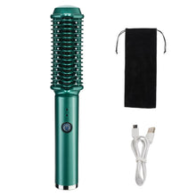 Load image into Gallery viewer, Electric Hair Straightener Comb Fast Heat-up Ceramic Straightening Brush USB Charge Smooth Straight Styler Wireless Curling Iron
