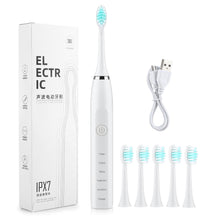 Load image into Gallery viewer, Electric Toothbrush Sonic Tooth Brush for Adult Brush 5 Heads USB Rechargeable Replacement Set Teeth Cleaner Timer 5 Modes IPX7
