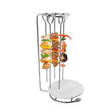 Load image into Gallery viewer, Stainless Steel BBQ Skewers Needle Rack Grill Holder
