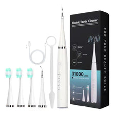 Load image into Gallery viewer, Electric Toothbrush Teeth Whiten Cleaning Tool Kit With 3 Brush Heads Remove Calculus Plaque Tartar Yellow Teeth Smoke Stains
