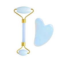Load image into Gallery viewer, Nature Jade Facial Massage Roller Jade Gouache Stone Face Lifting Tool Set Face Guasha Scraper Anti Wrinkle Body Massager
