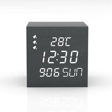 Load image into Gallery viewer, LED Electronic Wooden Alarm Clock

