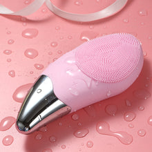 Load image into Gallery viewer, Mini Electric Facial Cleansing Brush Silicone Sonic Face Cleaner Deep Pore Cleaning Skin Massager Face Cleansing Brush Device
